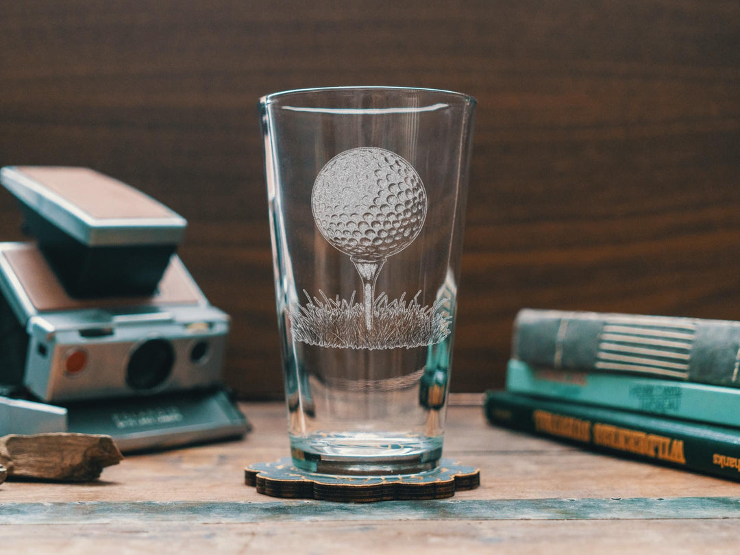 Golf Ball and Tee Glasses | Sports Themed Whiskey, Wine &amp; Beer Glassware, Golfing Drinkware, Golfer Athlete Gift, Classic Sports Fan Gift