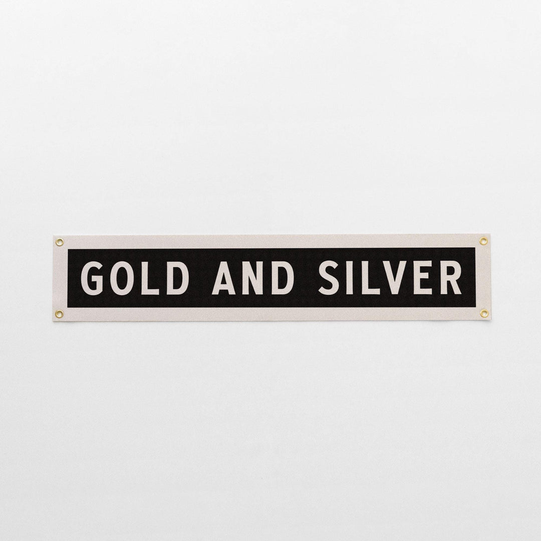 Gold And Silver Felt Sign Banner
