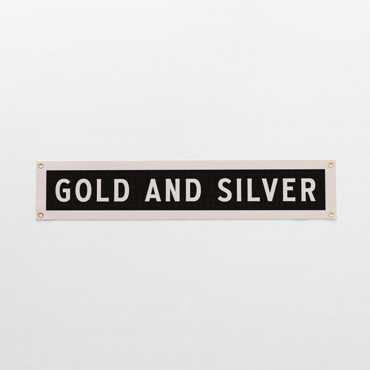 Gold And Silver Felt Sign Banner