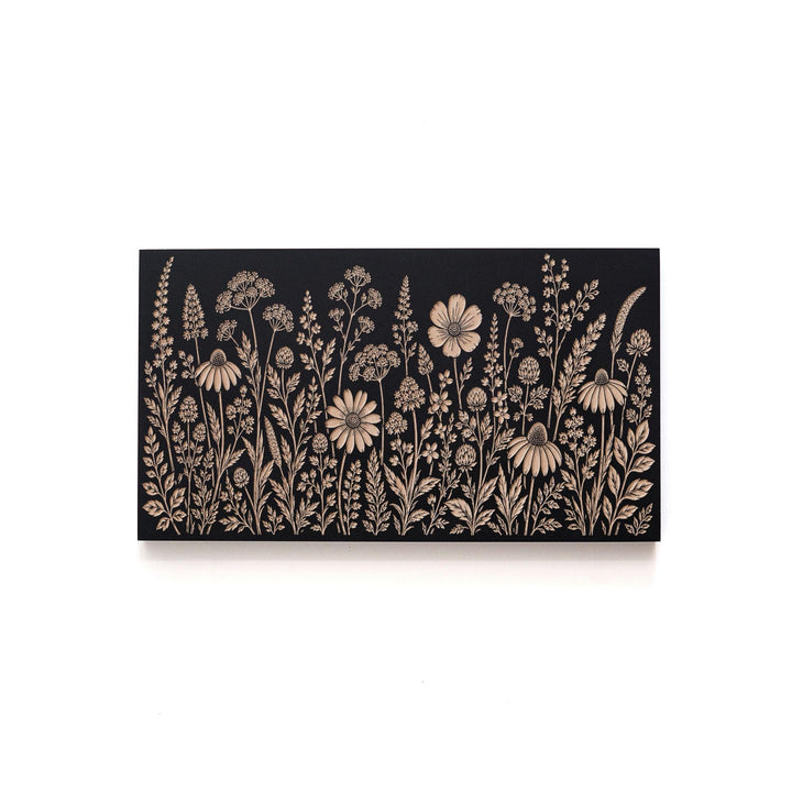 Wildflowers Engraved Birch Art Panel