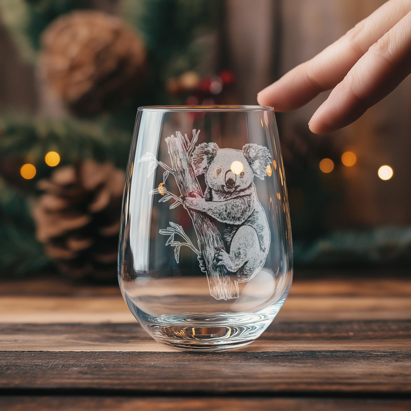 Koala Glasses | Australian Themed Personalized Whiskey, Wine & Beer Glassware, Animal Drinkware, Australia Home Decor, Cute Animal Gift