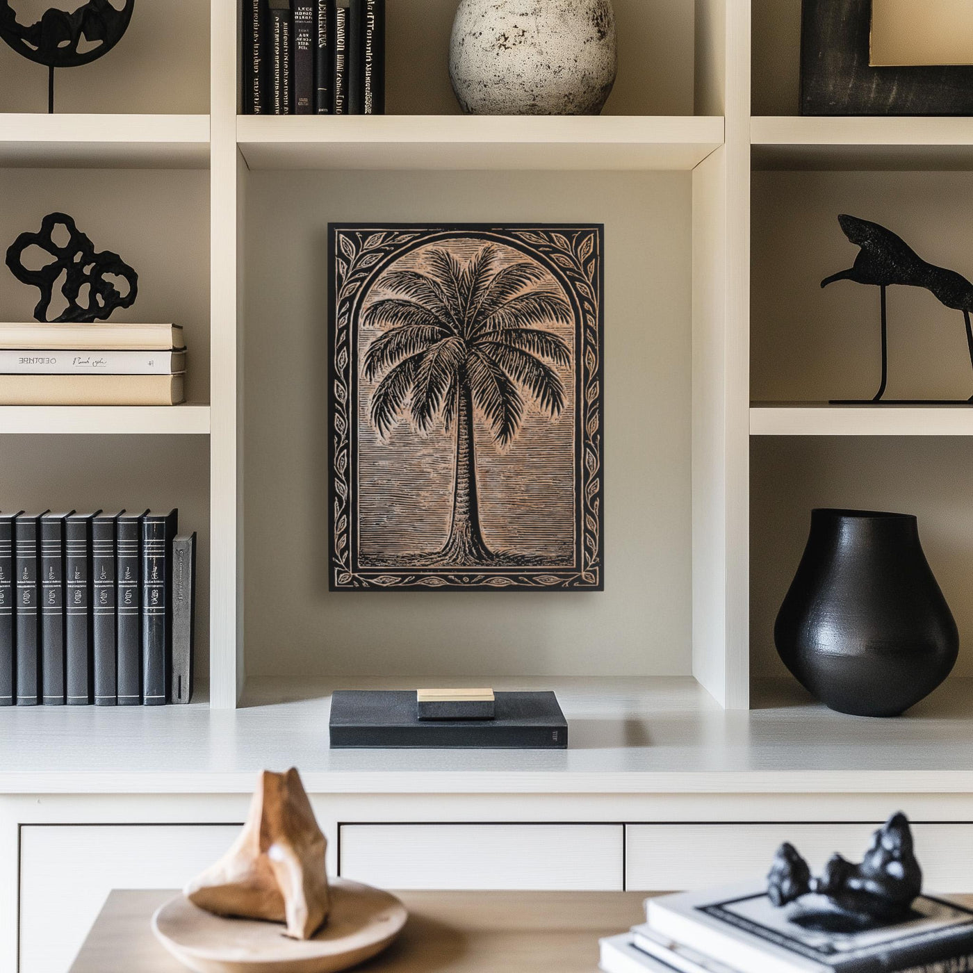 Palm Tree Engraved Birch Illustration