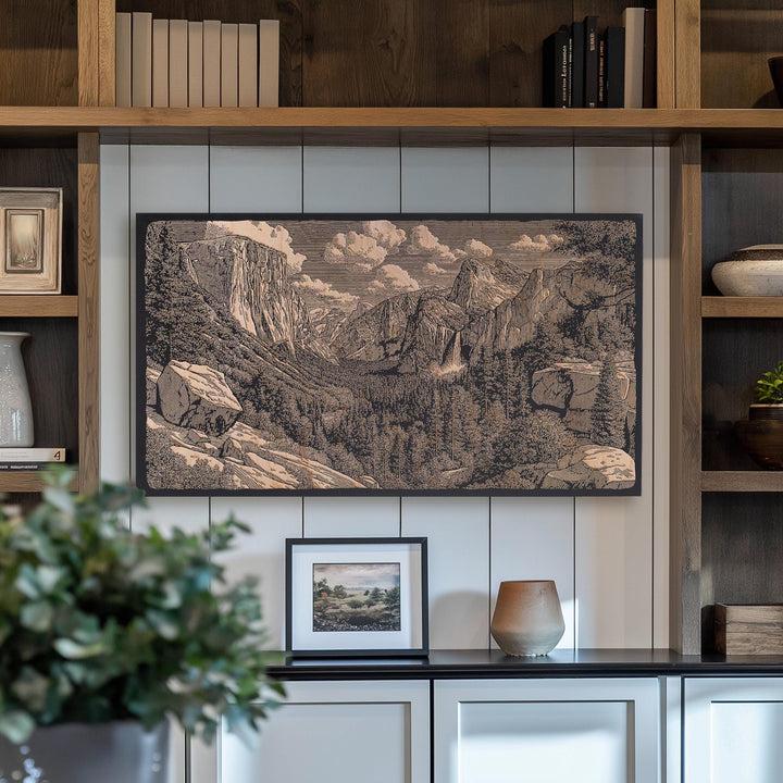 Yosemite Valley Engraved Illustration