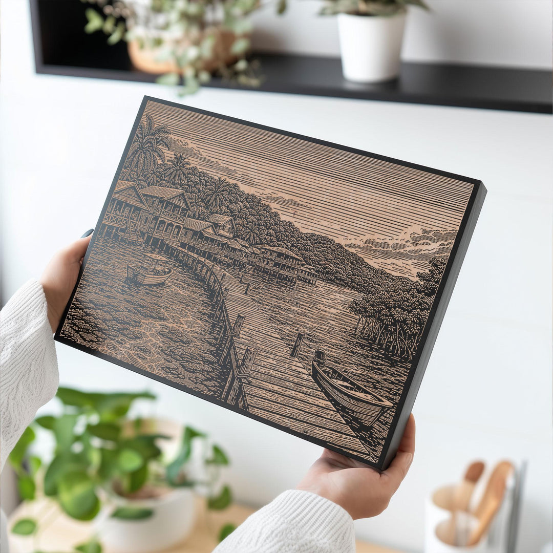 Bocas del Toro Engraved Birch Art Panel
