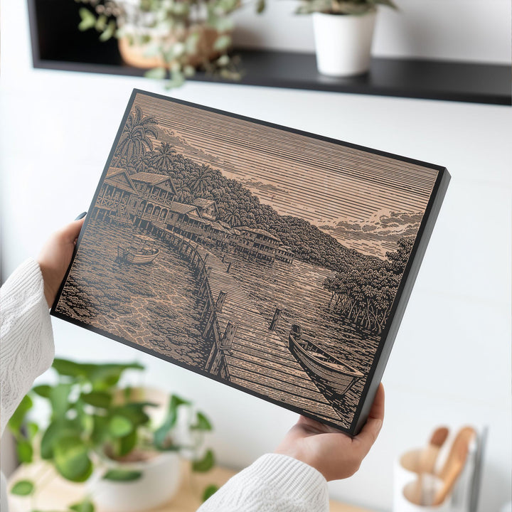Bocas del Toro Engraved Birch Art Panel