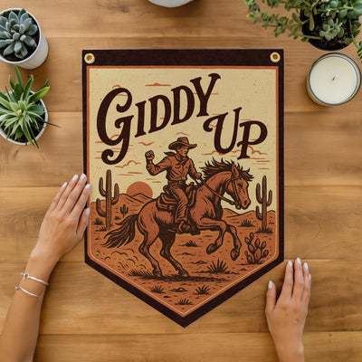 Giddy Up Felt Camp Flag