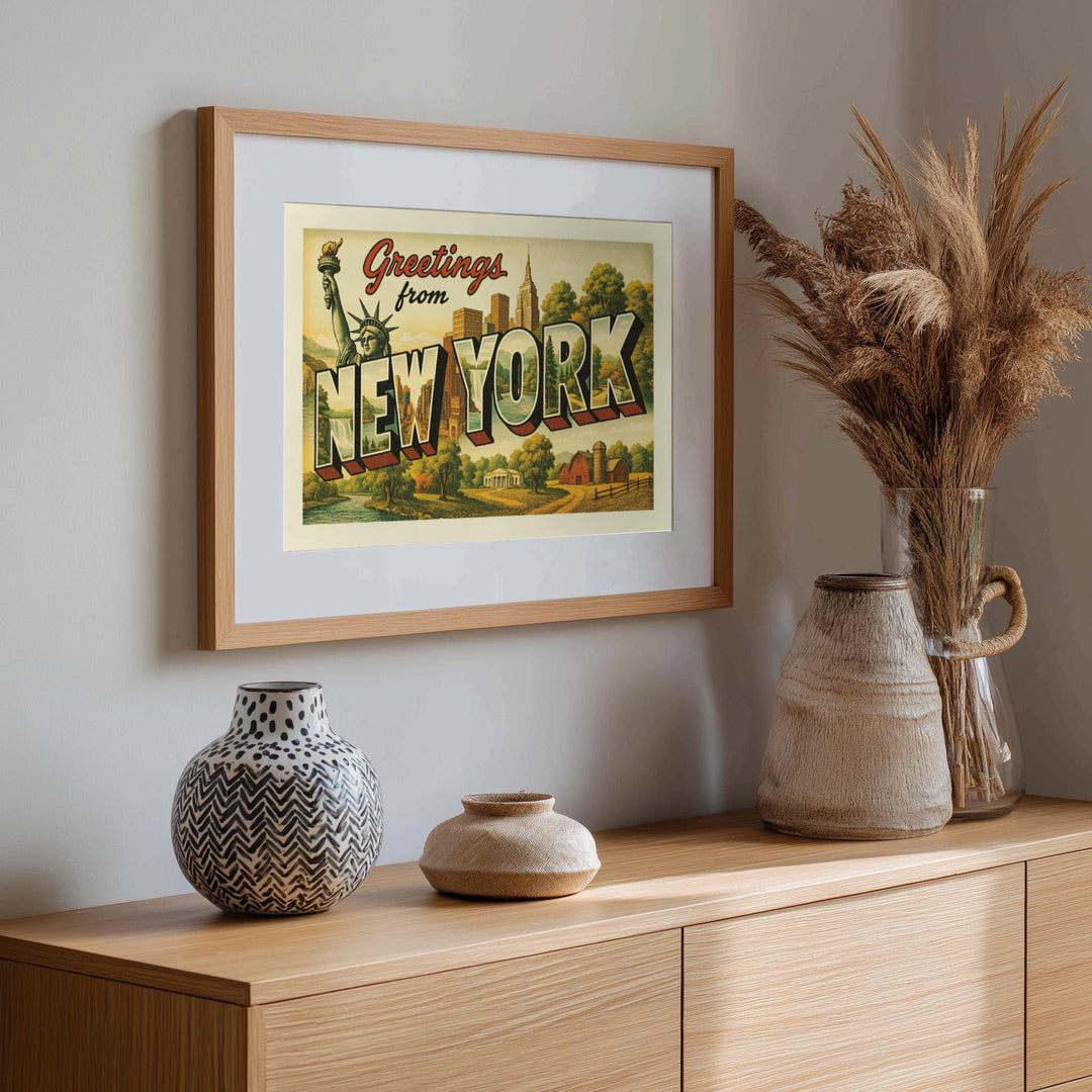 New York Postcard Art Print