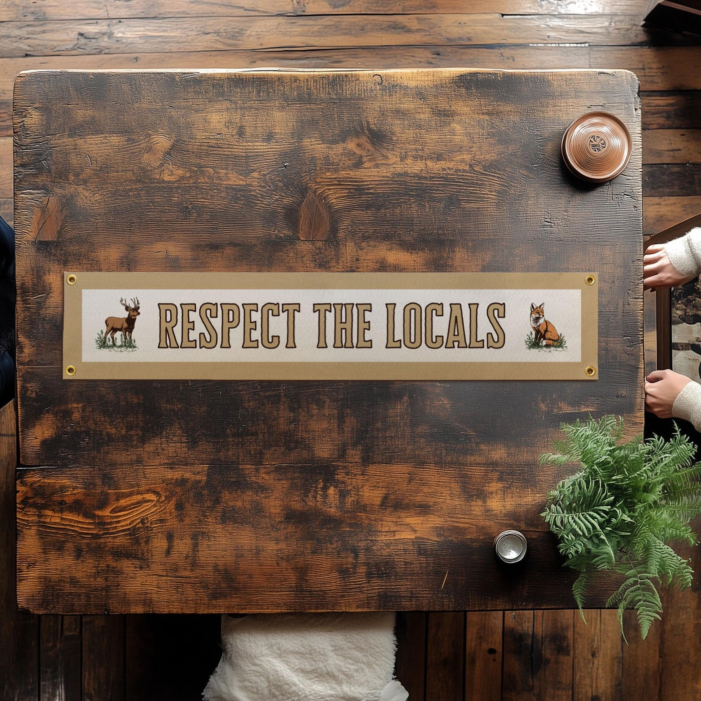 Respect The Locals Banner – Vintage Felt Flag
