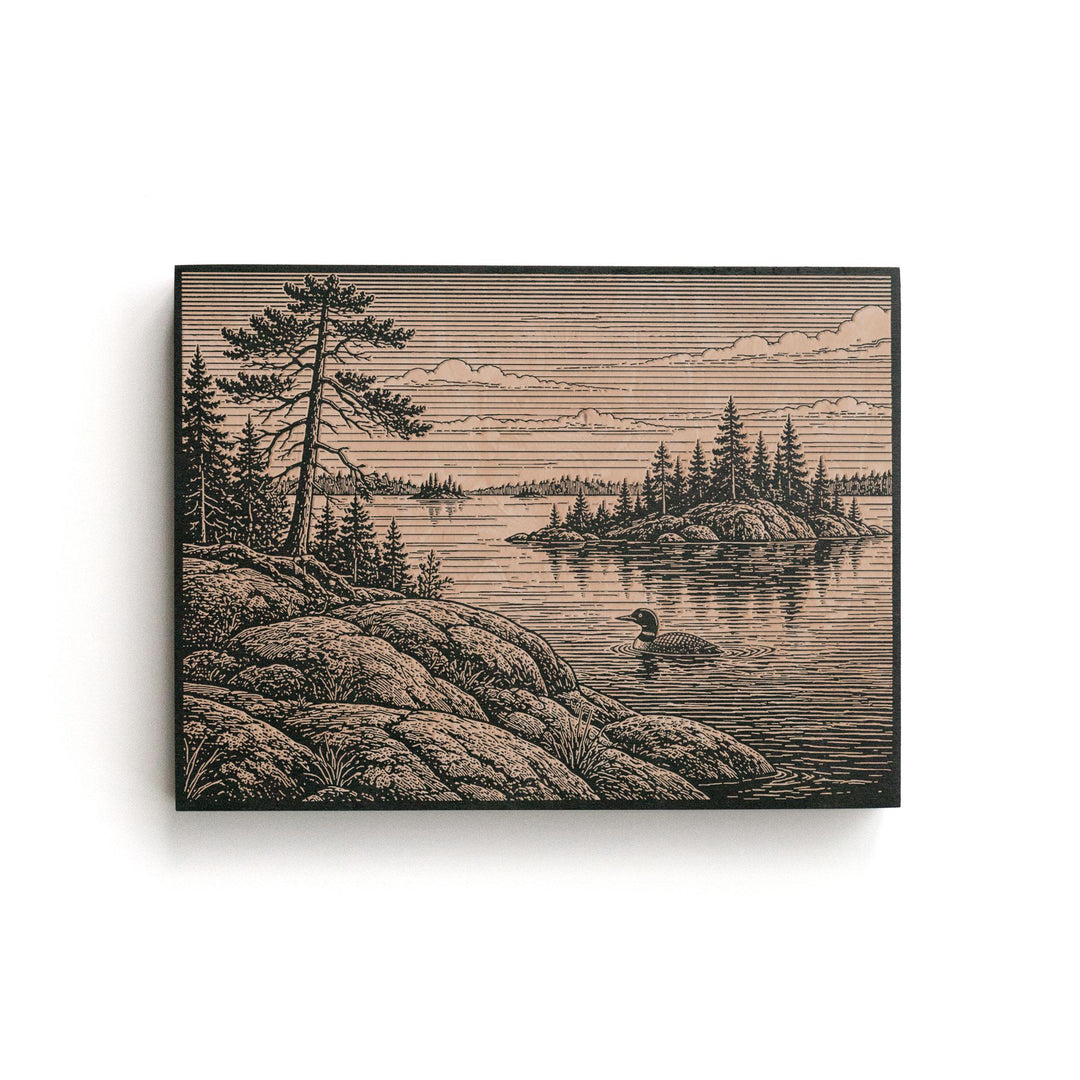 Boundary Waters Engraved Birch Art Panel