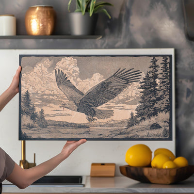 Bald Eagle Engraved Illustration