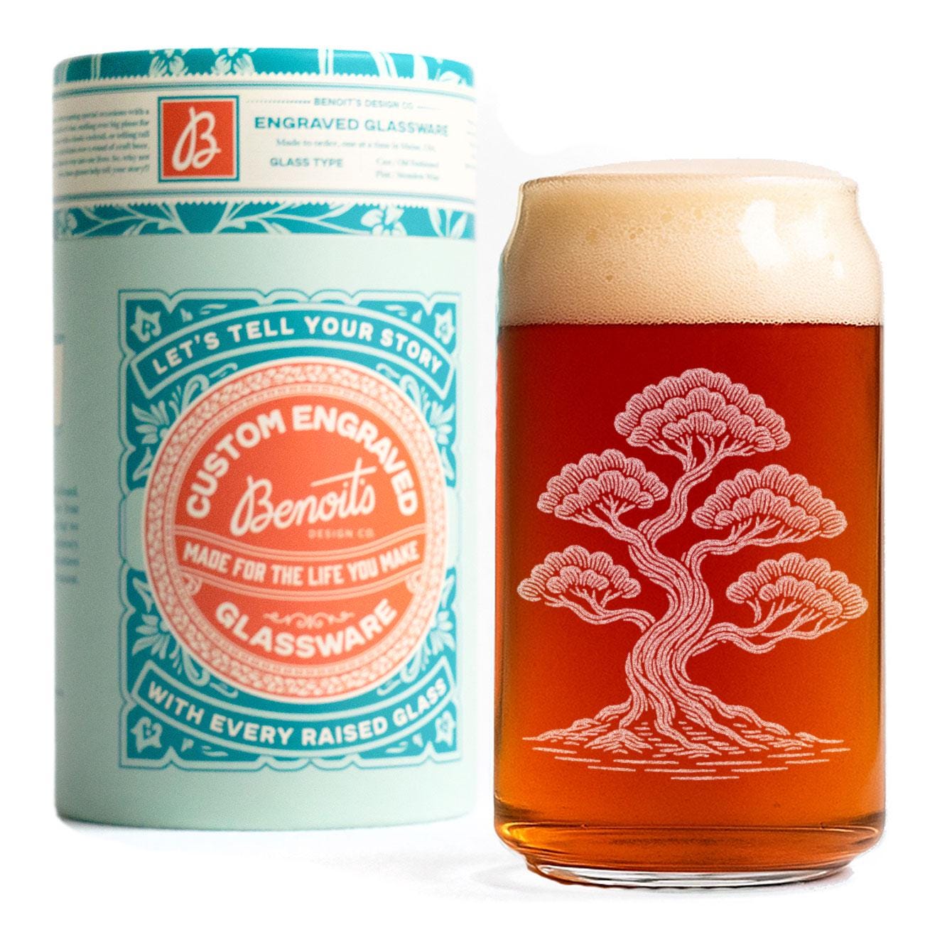 Bonsai Tree Engraved Glasses