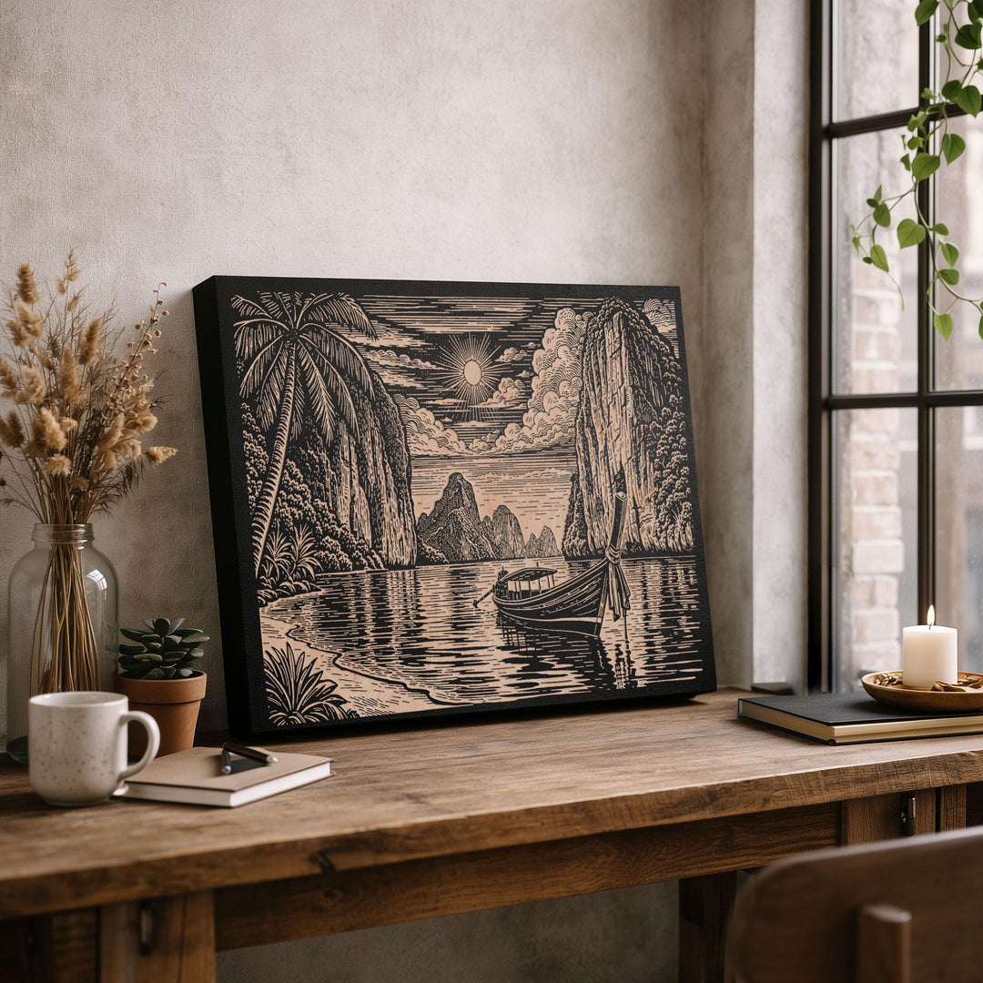 Thailand Engraved Birch Art Panel