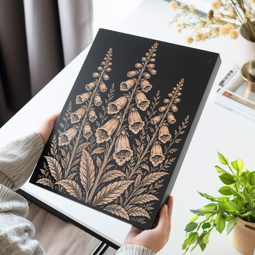 Foxglove Engraved Birch Art Panel
