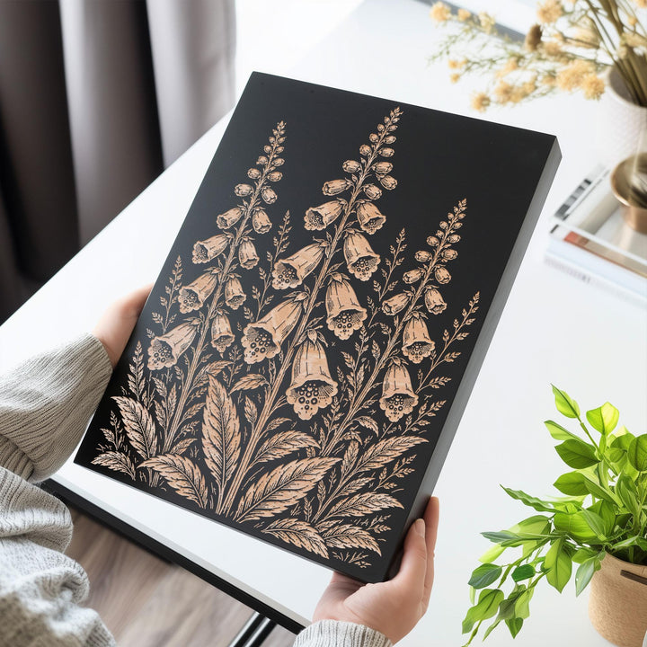 Foxglove Engraved Birch Art Panel