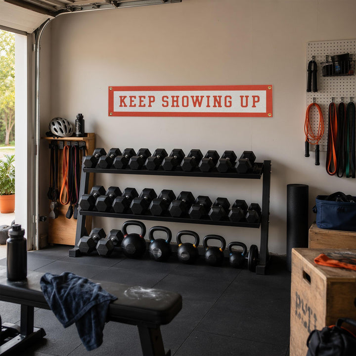 Keep Showing Up Felt Banner