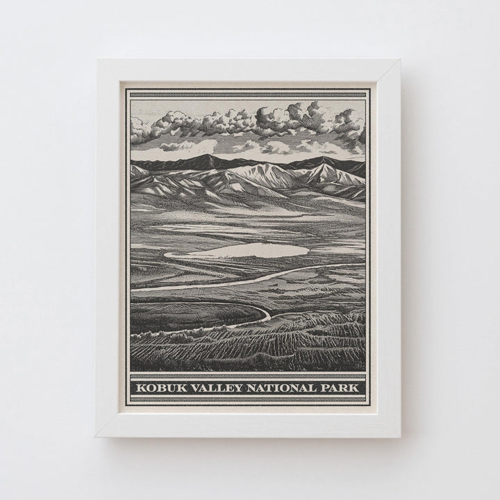 Kobuk Valley National Park Lithograph Style Print - Vintage Alaska archival matte fine art print gift. Arctic Circle Caribou Migration