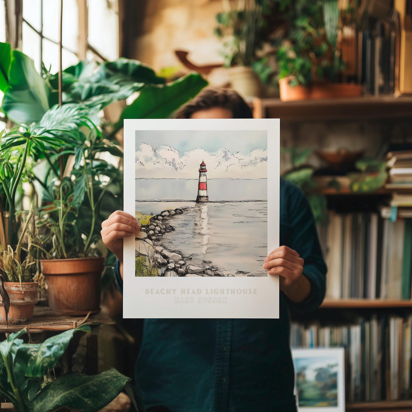 Beachy Head Lighthouse East Sussex UK Wall Art Print