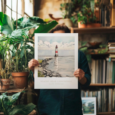Beachy Head Lighthouse East Sussex UK Wall Art Print