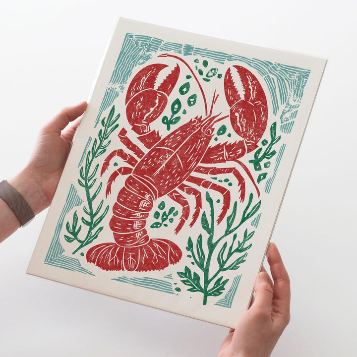 Lobster Linocut Print