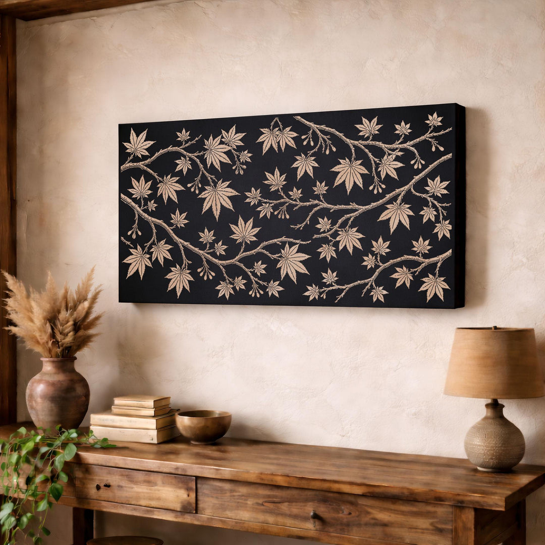 Japanese Maple Engraved Birch Art Panel
