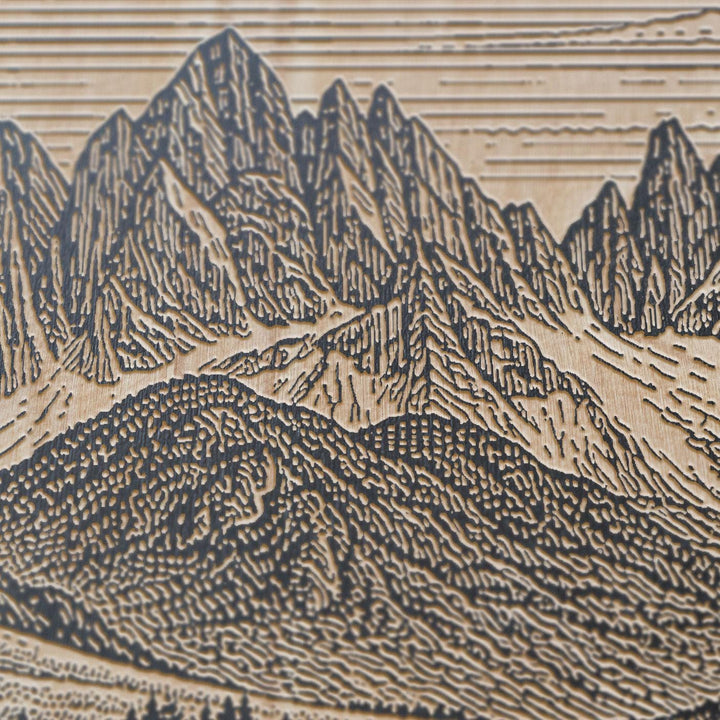 Dolomites Italy Engraved Birch Art Panel