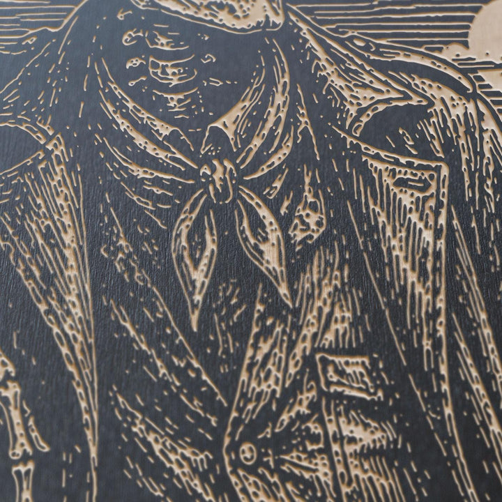 Skeleton Cowboy Engraved Illustration