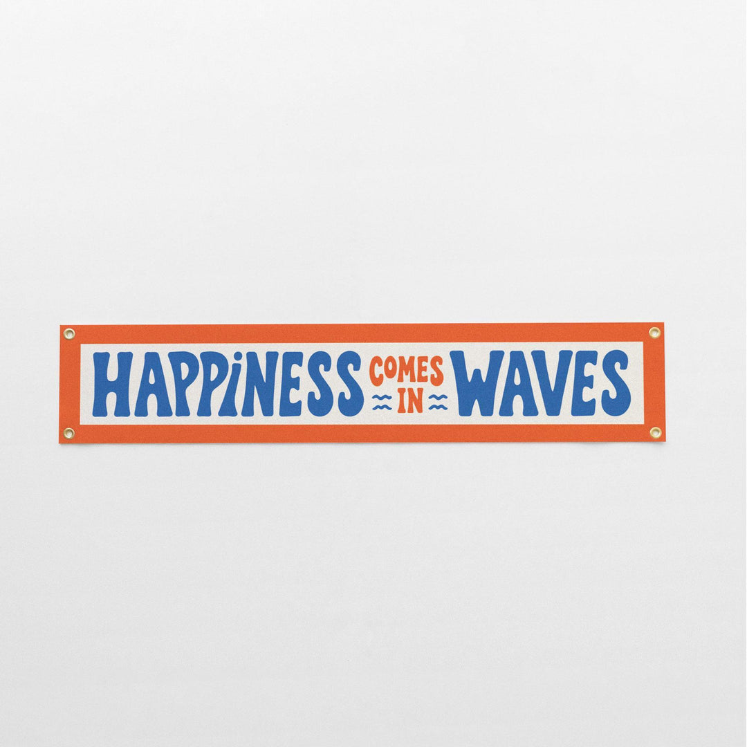 Happiness Comes in Waves Felt Banner