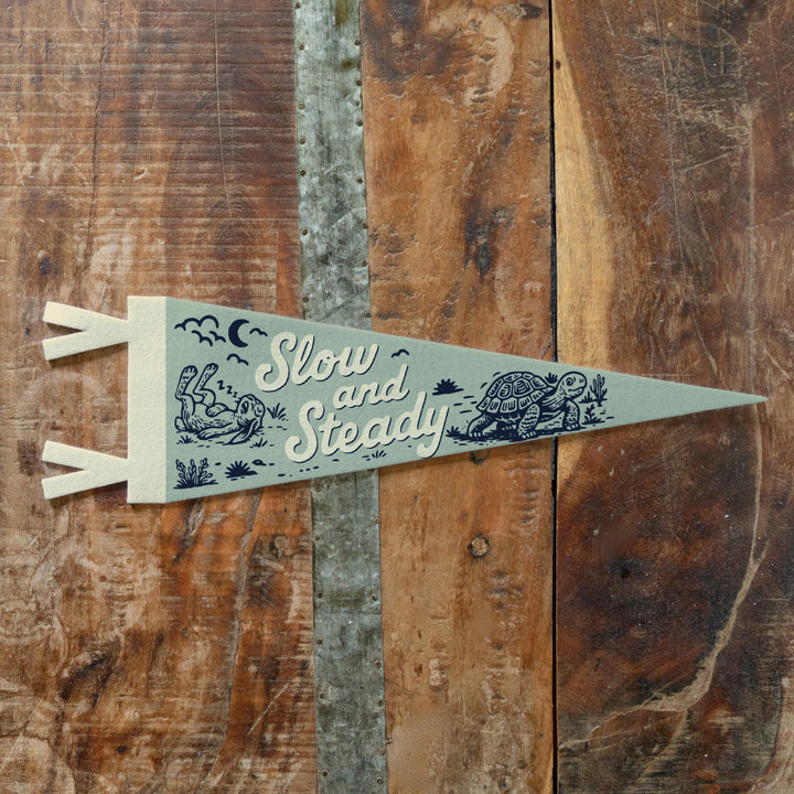 Slow and Steady Felt Pennant