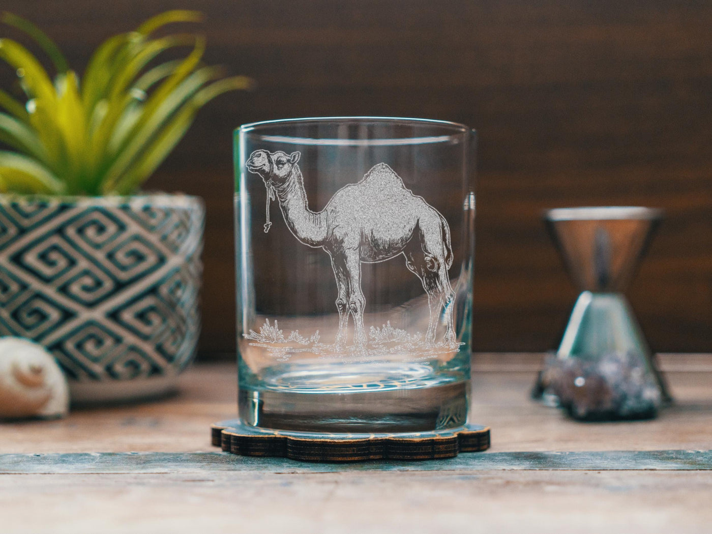 Camel Glasses | Desert Animal Themed Personalized Whiskey, Wine & Beer Glassware, Exotic Animal Themed Drinkware, Egyptian Home Decor Gifts