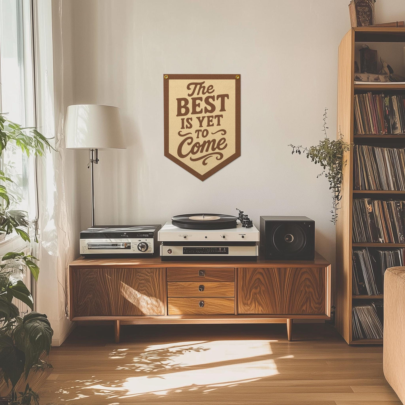 The Best Is Yet To Come Felt Camp Flag