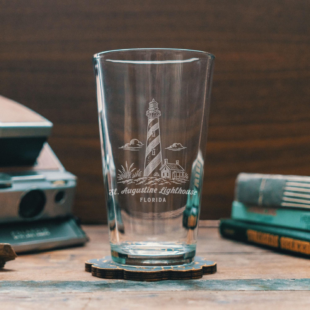 St. Augustine Lighthouse Engraved Glass