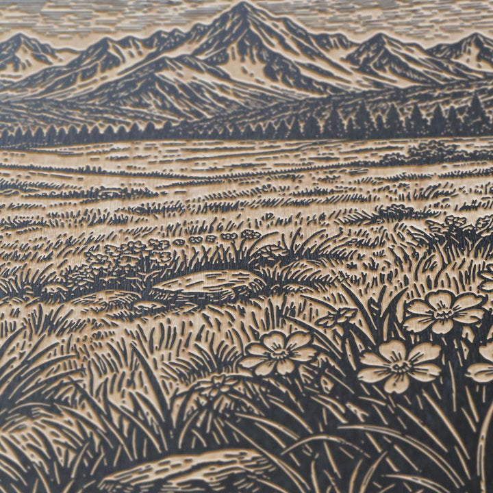 Mountain Meadow Engraved Birch Art Panel