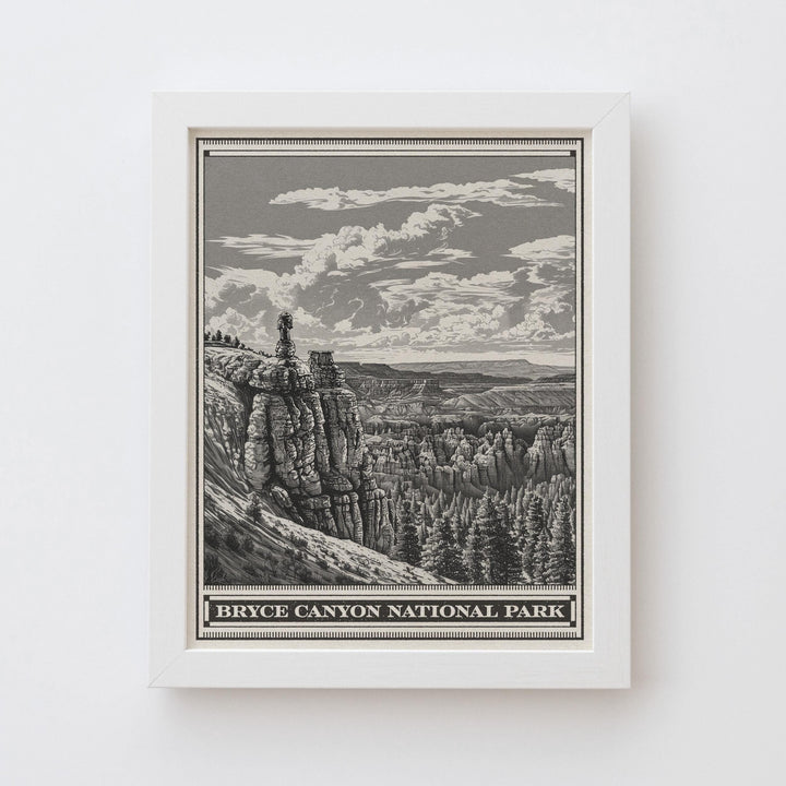 Bryce Canyon National Park Lithograph Style Print - Vintage Grand Staircase Utah archival matte fine art print Peekaboo &amp; Queens Garden Gift