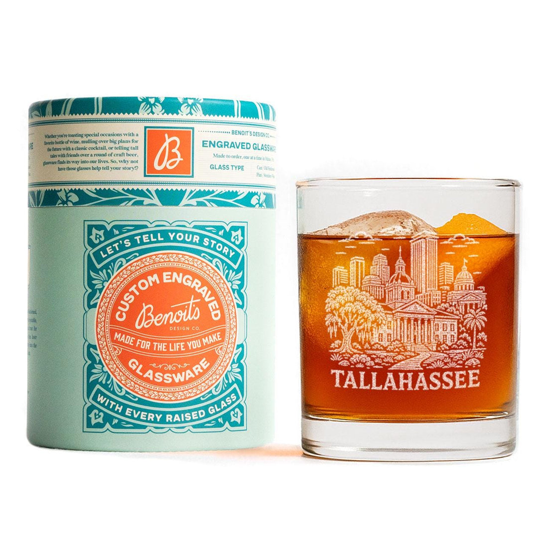 Tallahassee Florida Engraved Glass