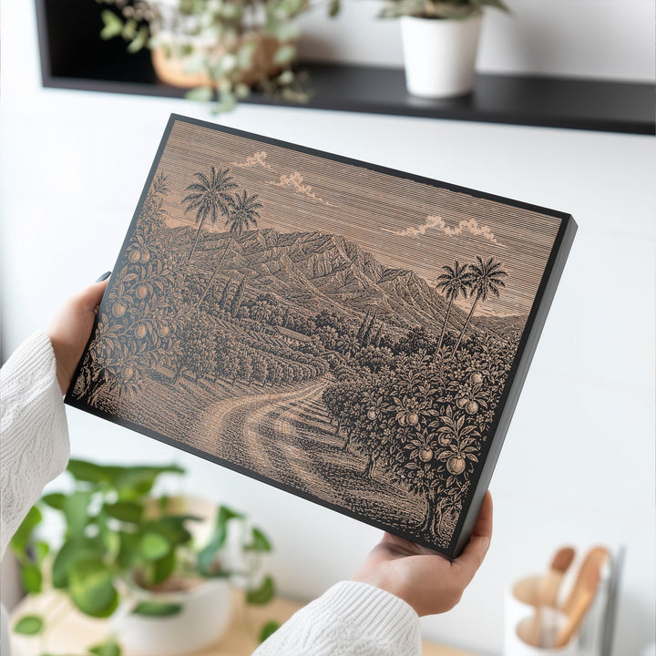 Ojai Orange Grove Engraved Birch Art Panel