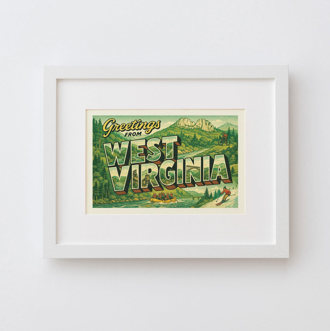West Virginia Postcard Art Print