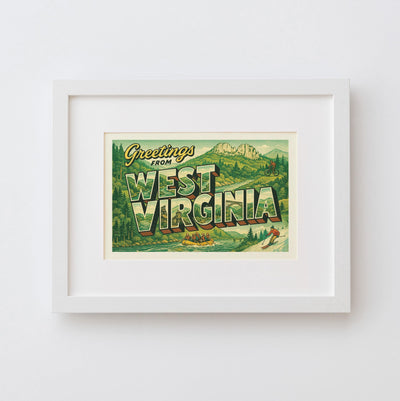 West Virginia Postcard Art Print