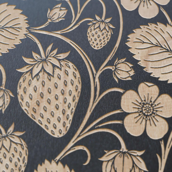 Strawberries Engraved Birch Art Panel