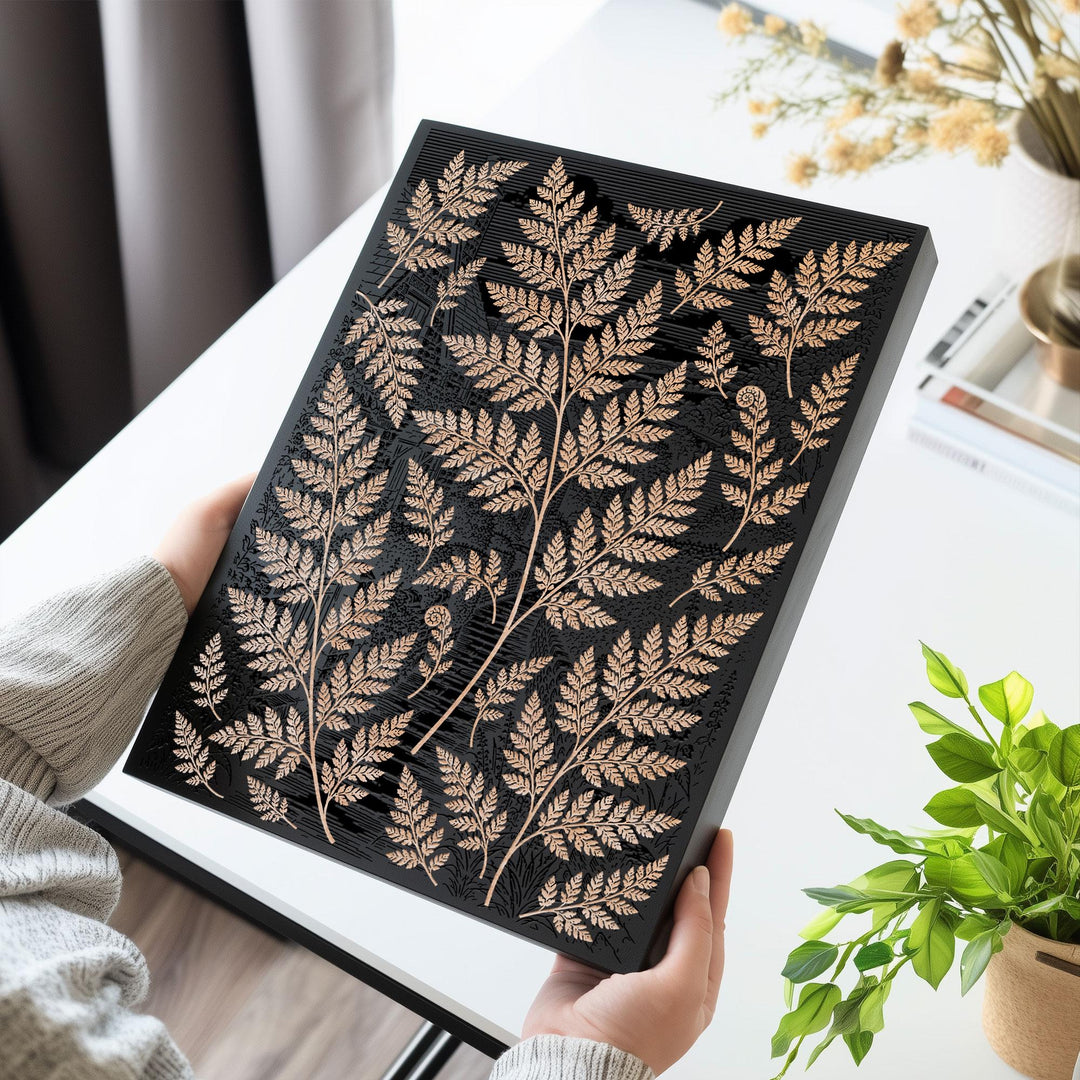 Fern Engraved Birch Art Panel