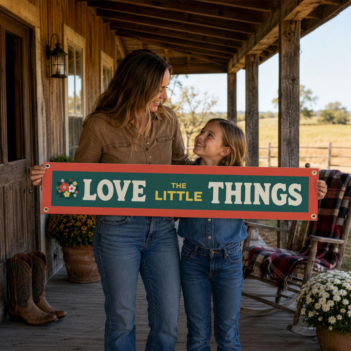 Love The Little Things Felt Banner