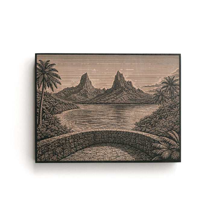 Moorea Tropical Vista Engraved Birch Art Panel