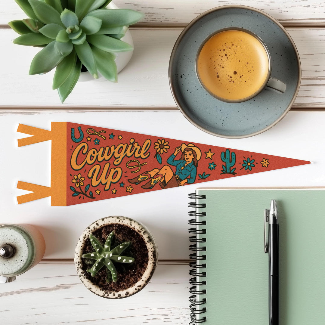Cowgirl Up Felt Pennant