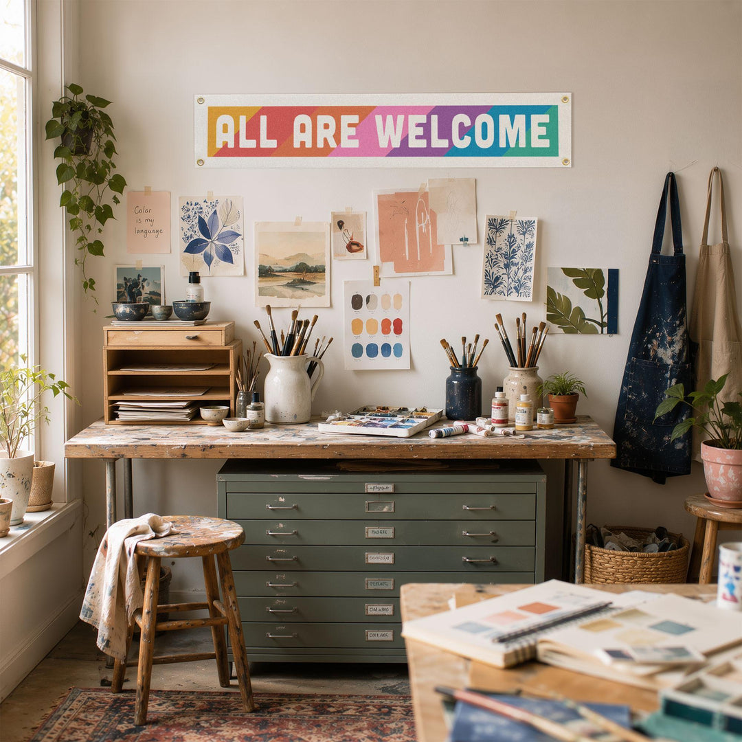 All Are Welcome Felt Banner