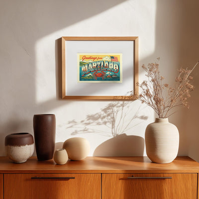 Maryland Postcard Art Print