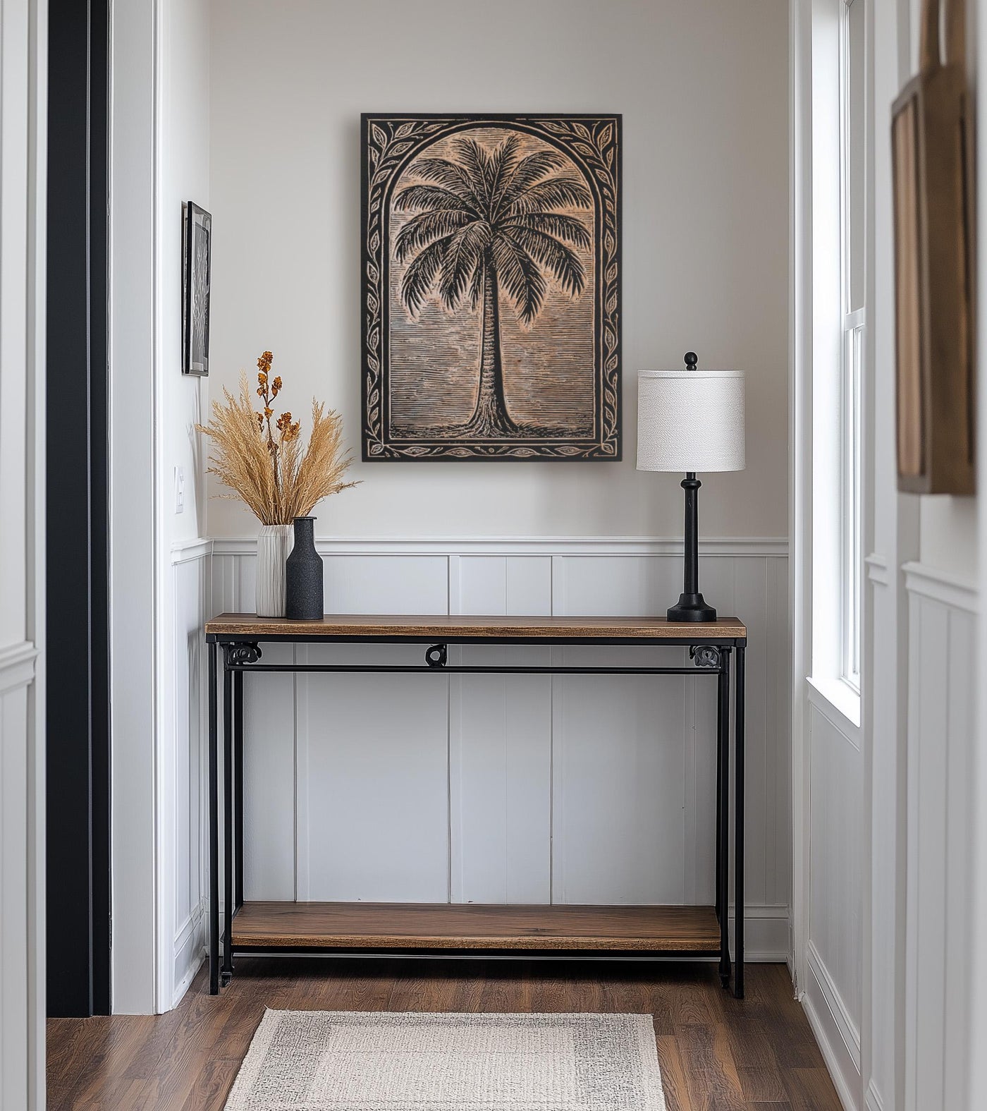 Palm Tree Engraved Birch Illustration