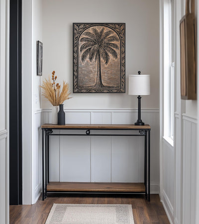 Palm Tree Engraved Birch Illustration