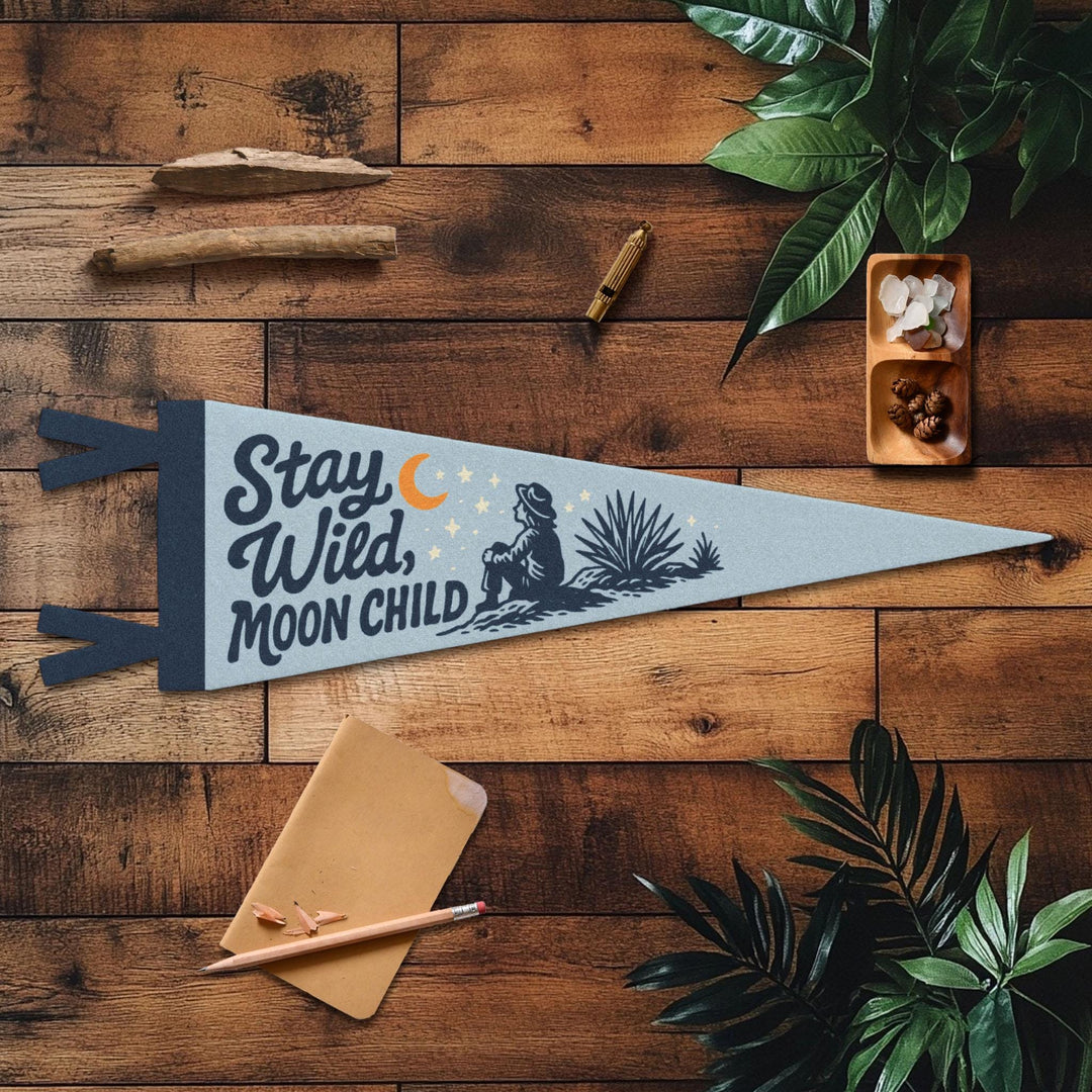 Stay Wild Moon Child Felt Pennant