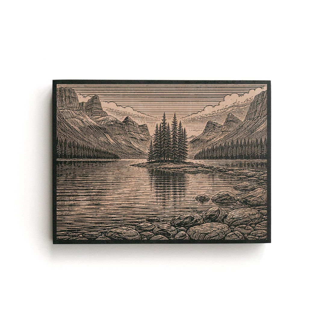 Jasper Spirit Island Engraved Birch Art Panel
