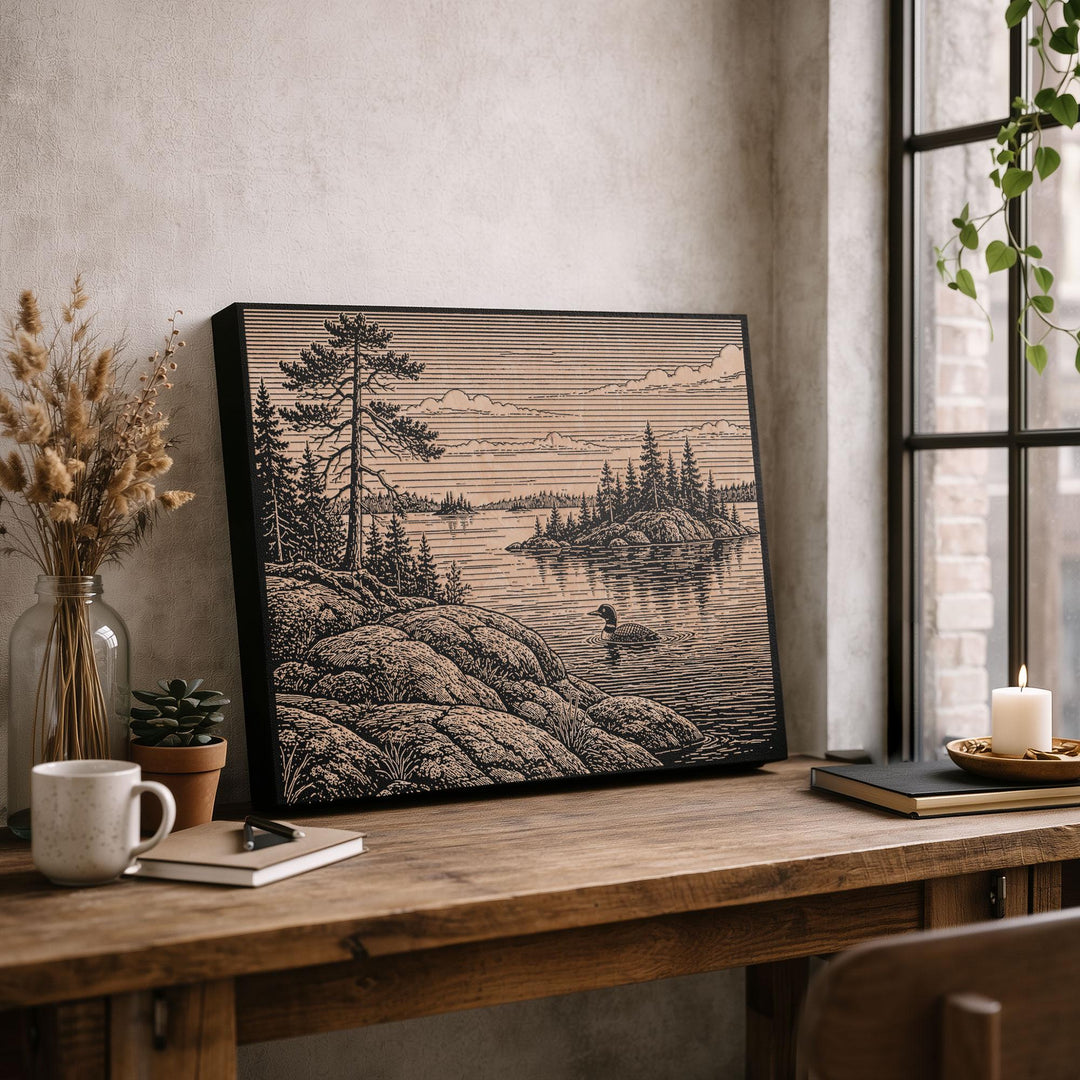 Boundary Waters Engraved Birch Art Panel