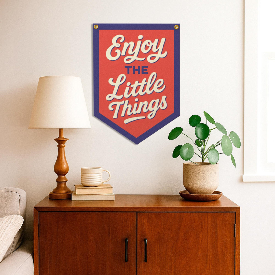 Enjoy the Little Things Felt Camp Flag